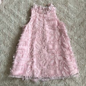 Janie and Jack sleeveless pink feather dress